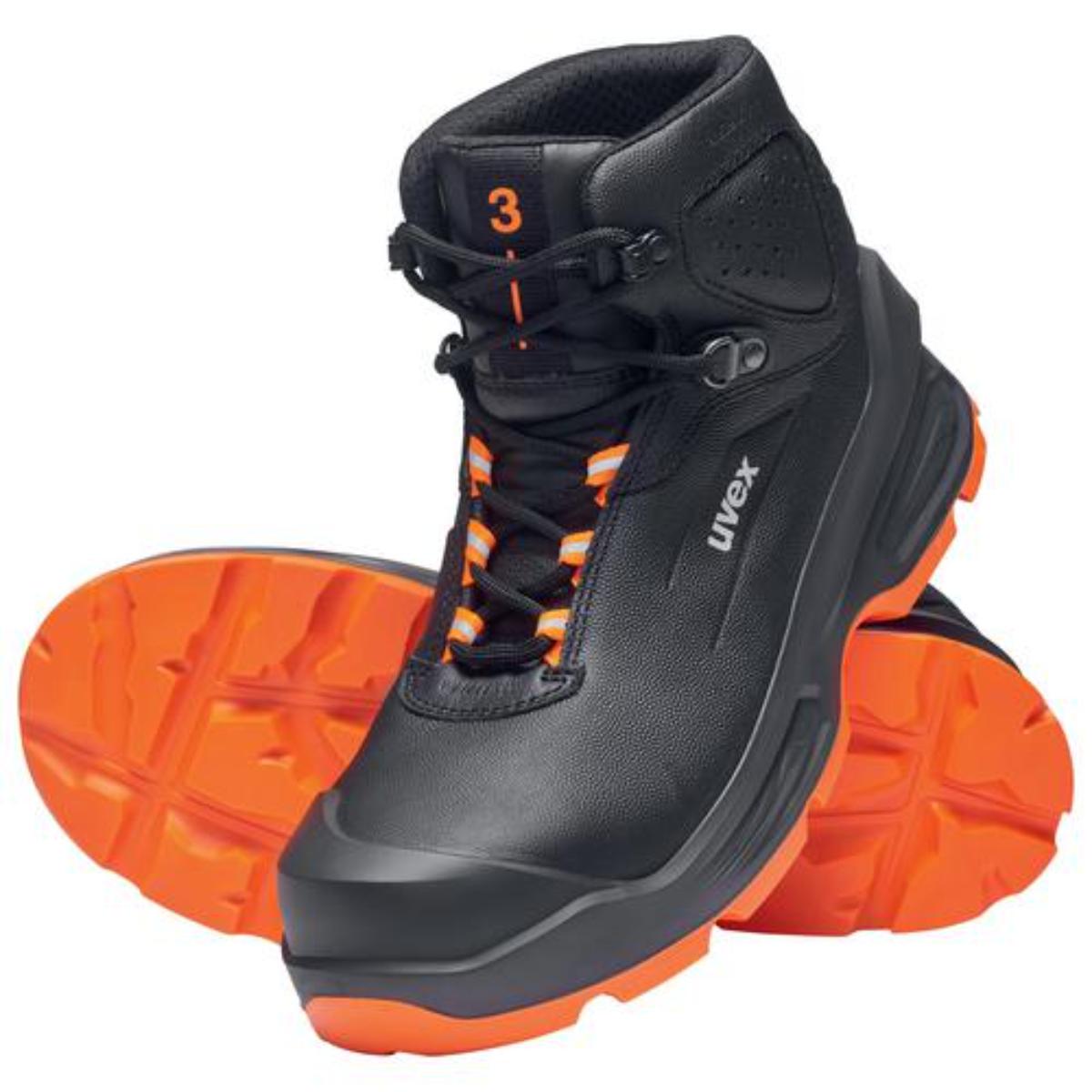 uvex 3 Sicherheitsschuh Stiefel S3, schwarz/orange