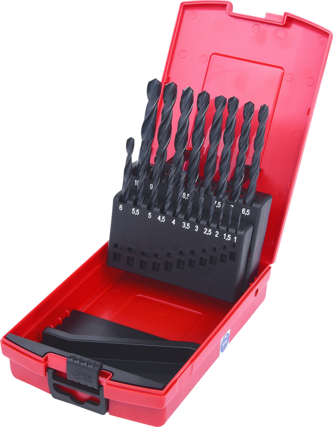 KS Tools HSS-R Spiralbohrer-Satz, Kunststoffkassette, 19-tlg, 1-10mm