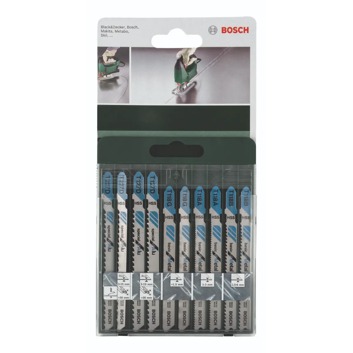 Bosch Stichsägeblatt-Set T-Schaft, 2x T 118 A/T 118 B/T 118 G/T 127 D/T 227 D,10-tlg.