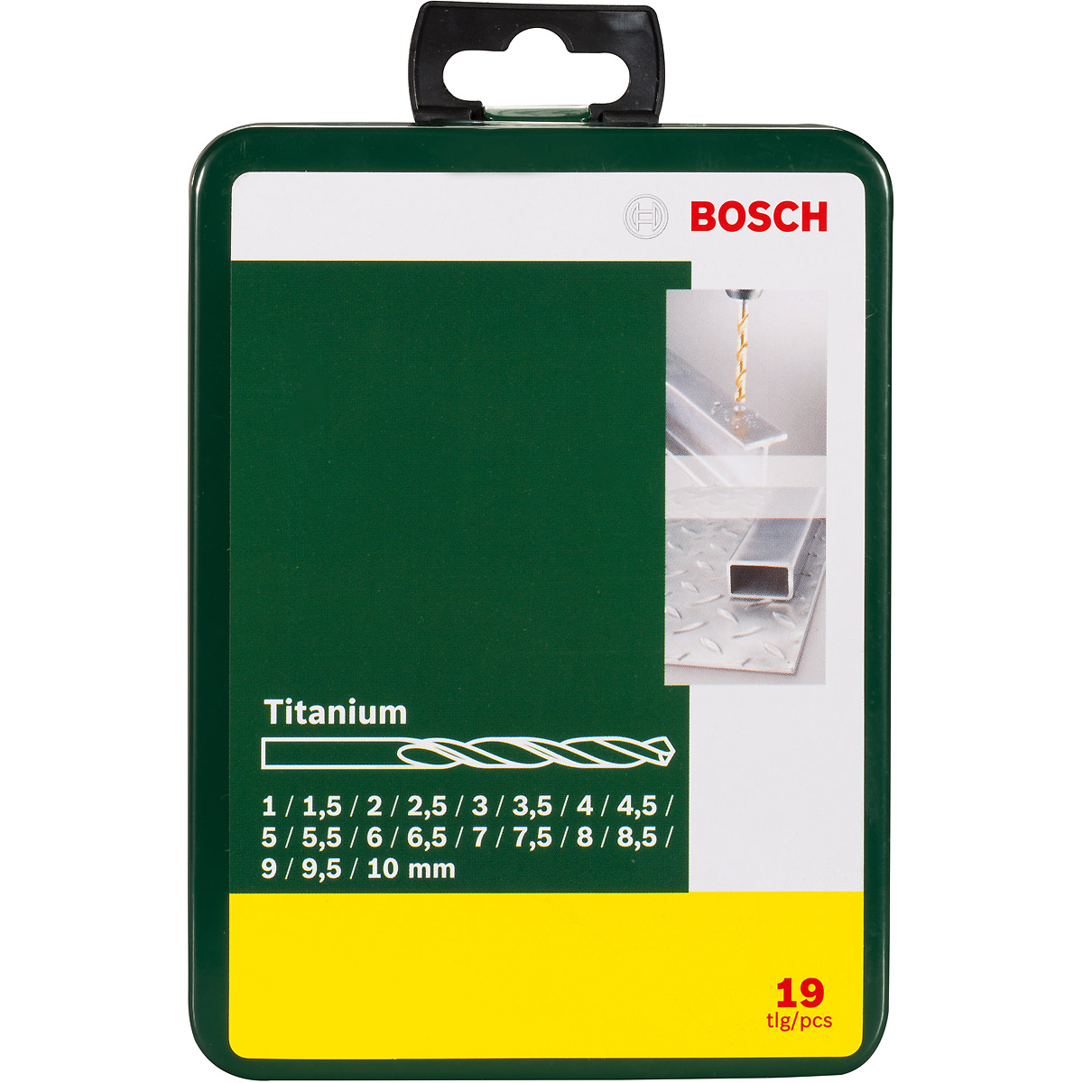 Bosch Metallbohrer-Set HSS-TiN, 19-teilig, 1 - 10 mm, Metallkassette