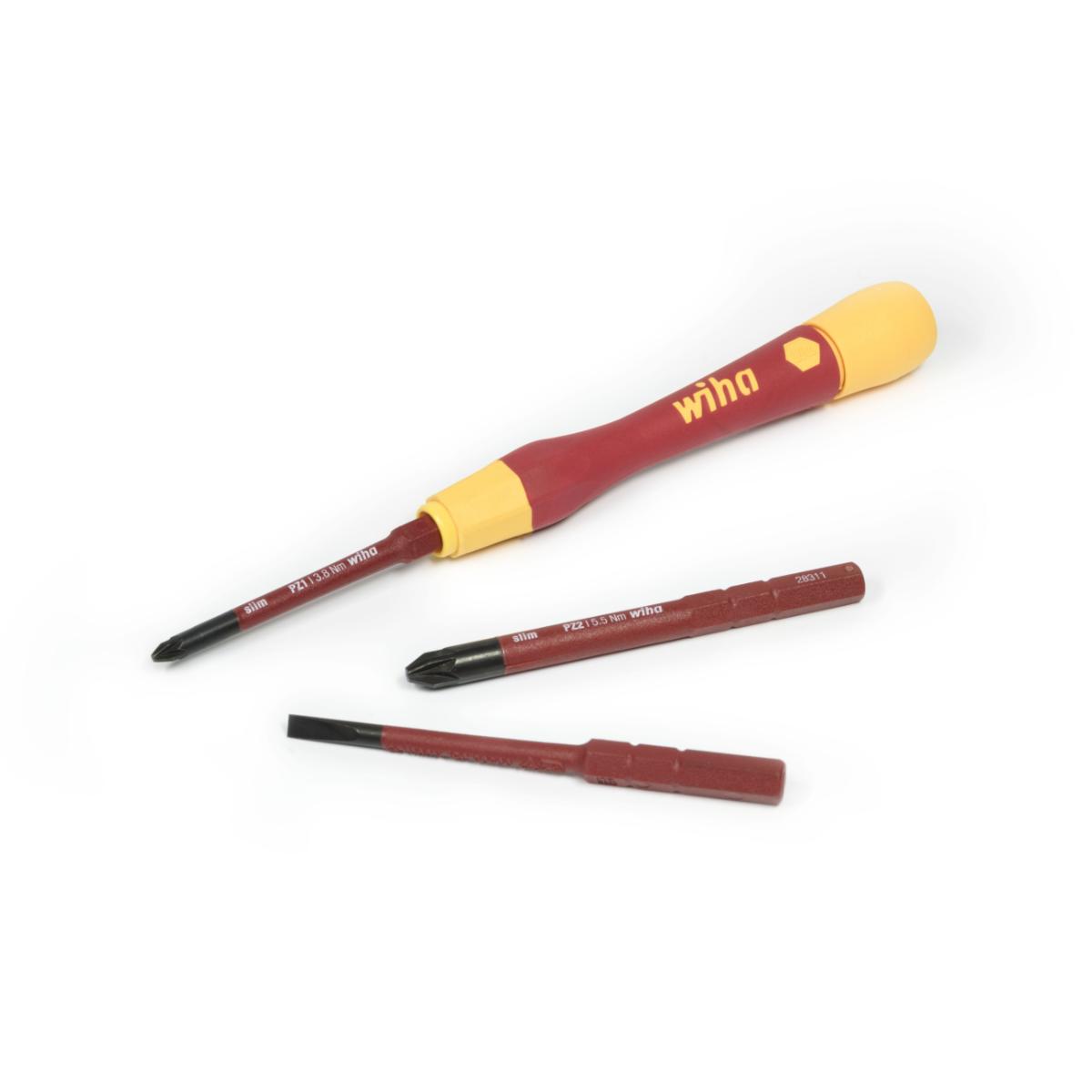 Wiha Feinschraubendreher Set PicoFinish slimVario electric 4-teilges Set mit slimBits