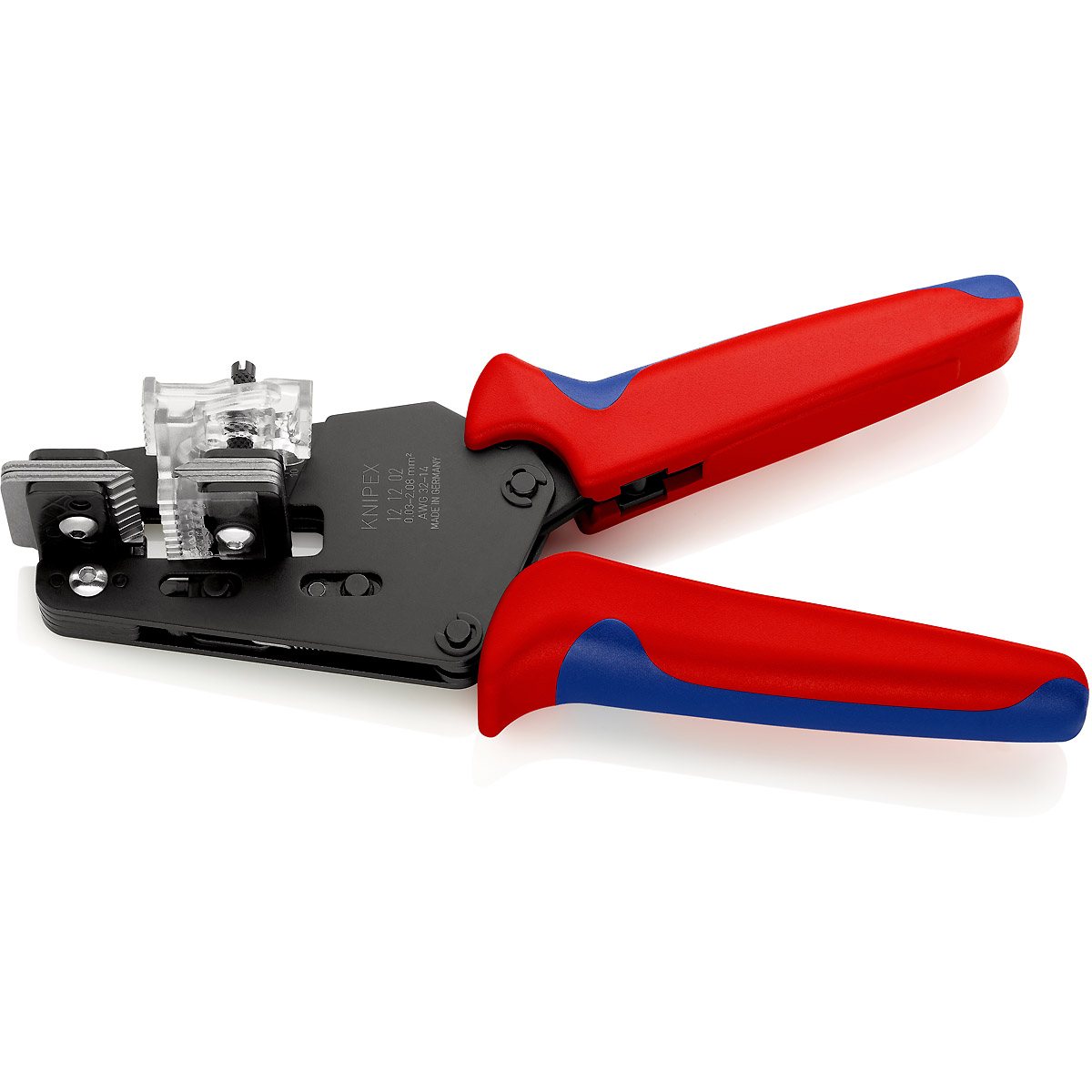 KNIPEX Präzisions-Abisolierzange mit Formmessern 195 mm brüniert mit Mehrkomponenten-Hüllen