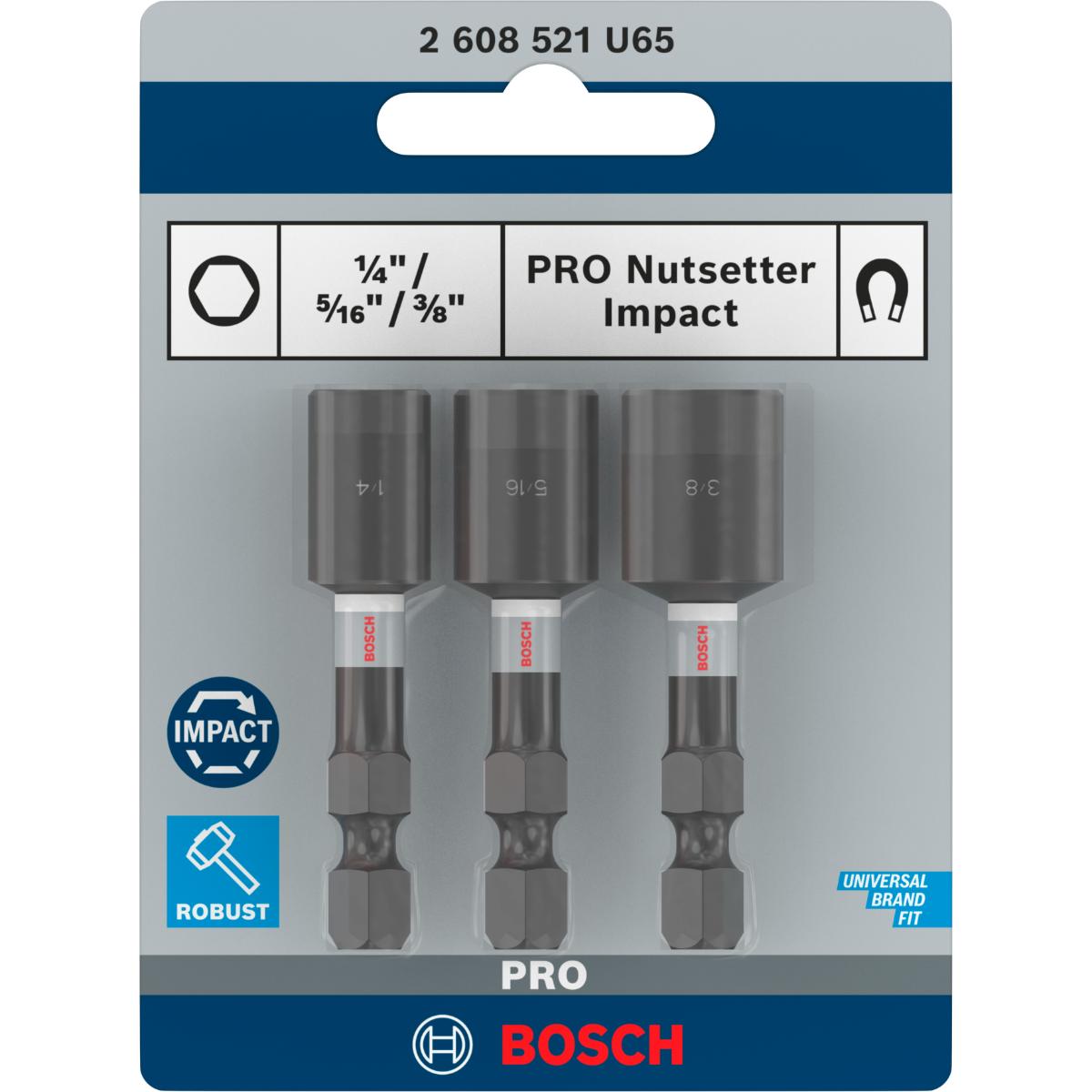 Bosch PRO Nutsetter Impact,1/4 x50mm,5/16 x50mm,3/8 x50mm,1 7/8 x50mm, 4-teiliges Set