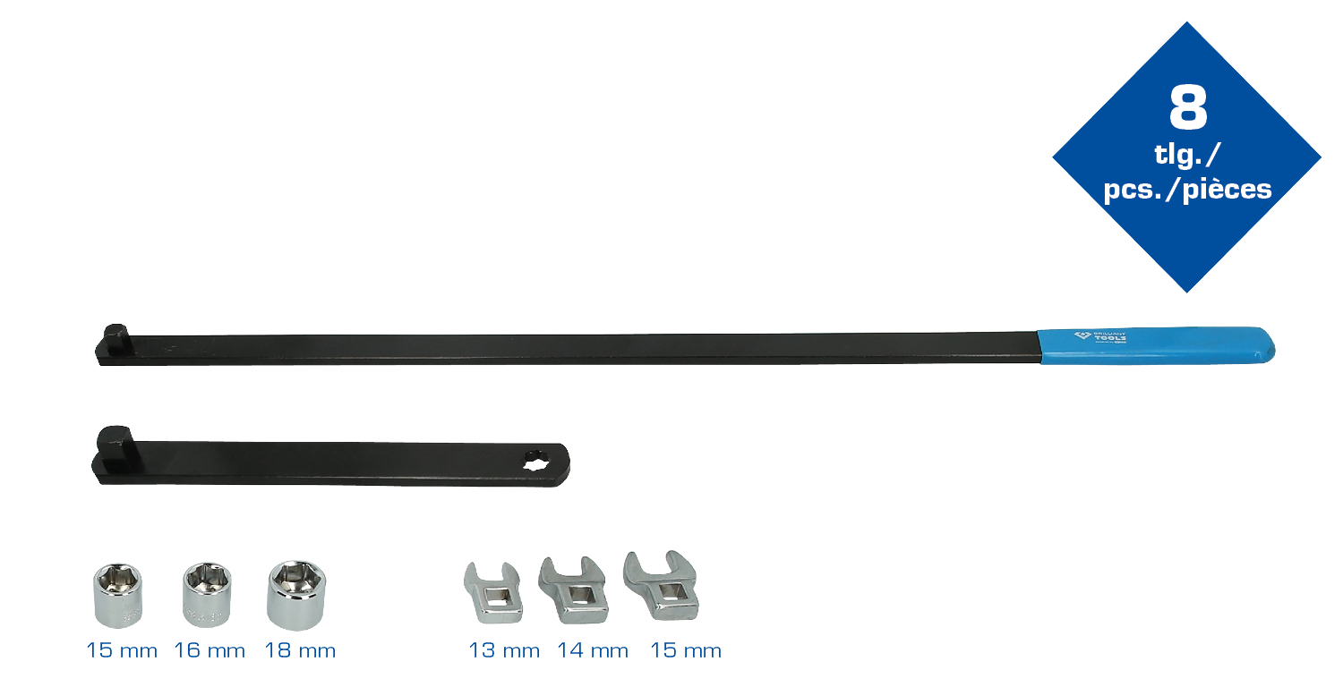 Brilliant Tools Keilriemen und Spannrollen-Schlüssel-Satz, 8-tlg - BT571050