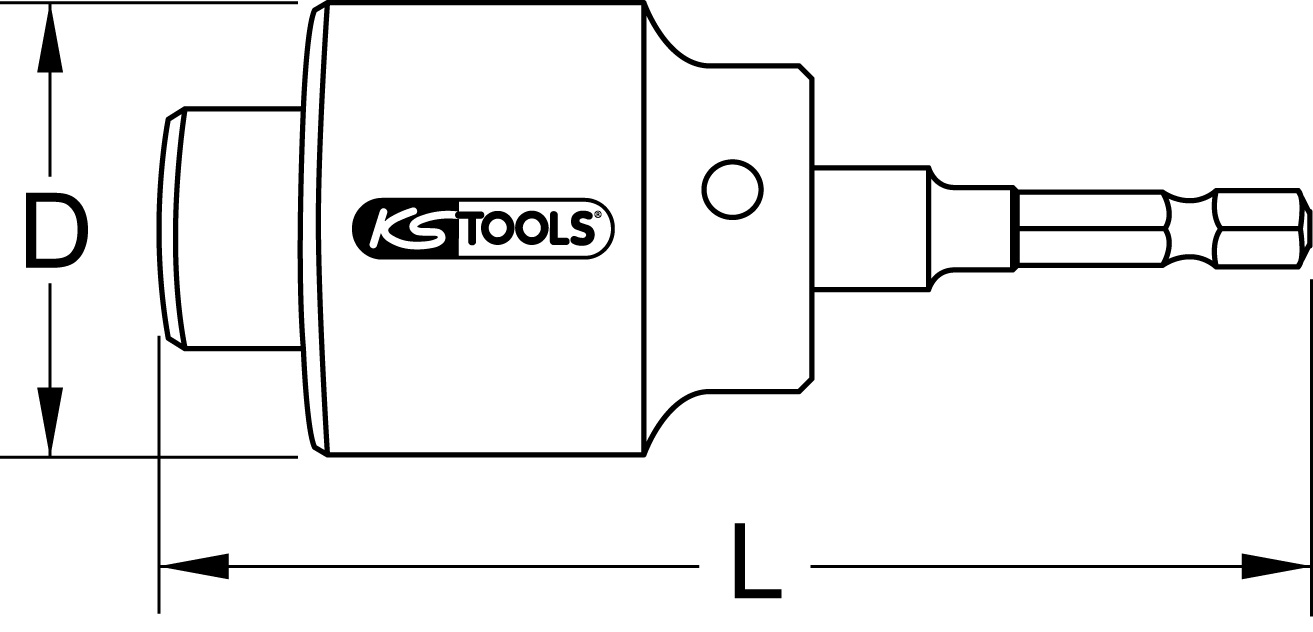 KS Tools 1/2" Hahnverlängerungsfräser, 1/4"-6-kant-Aufnahme
