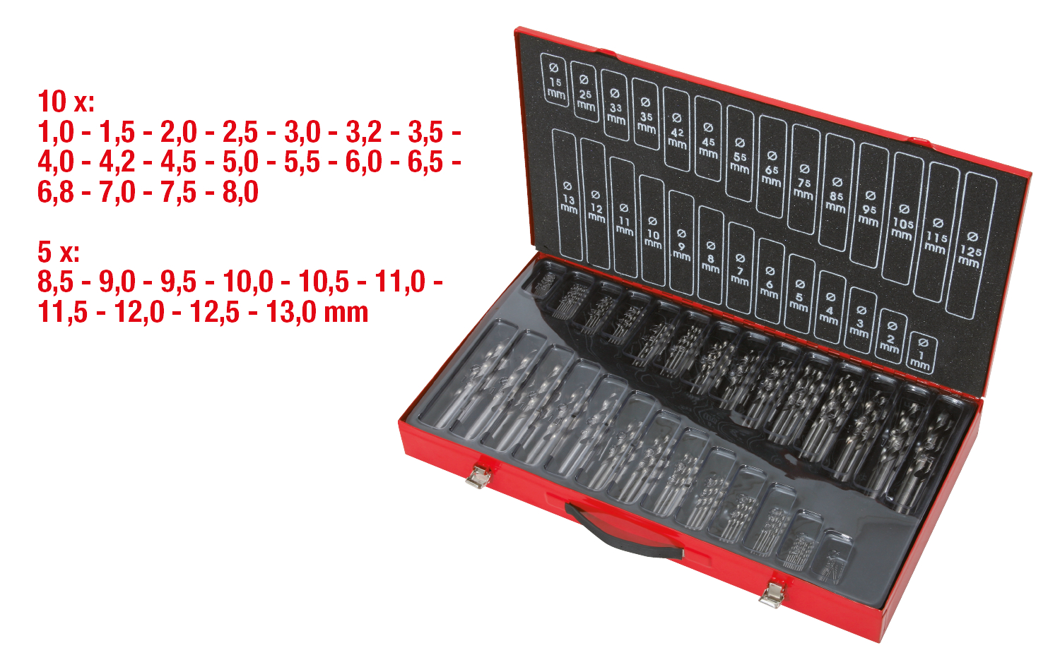 KS Tools HSS-G Spiralbohrer-Satz, 230-tlg, 1-13mm