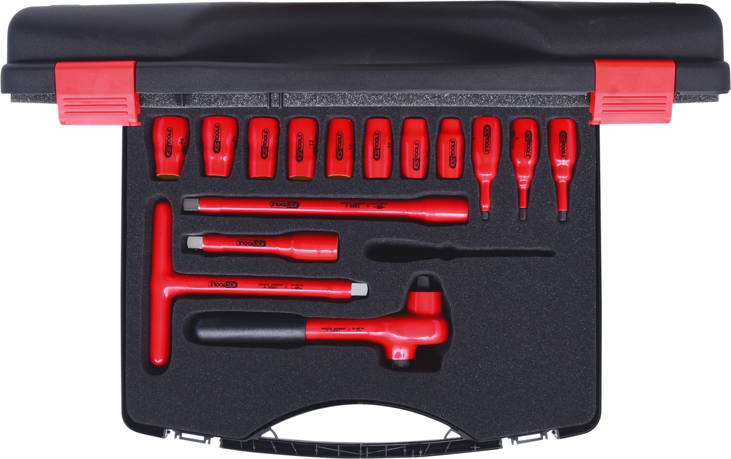 KS Tools 1/2" Steckschlüssel-Satz mit isolierten Werkzeugen, 15-tlg
