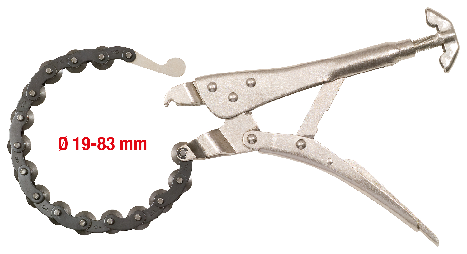 KS Tools Edelstahl-Grip-Kettenrohrabschneider, Ø 19-83 mm