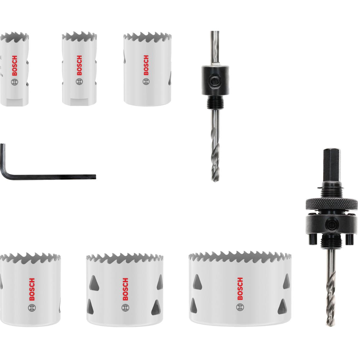 Bosch Multi Material Lochsägen mit Gewinde, 20, 25, 35, 40, 51, 68 x 40 mm, 9-teiliges Set