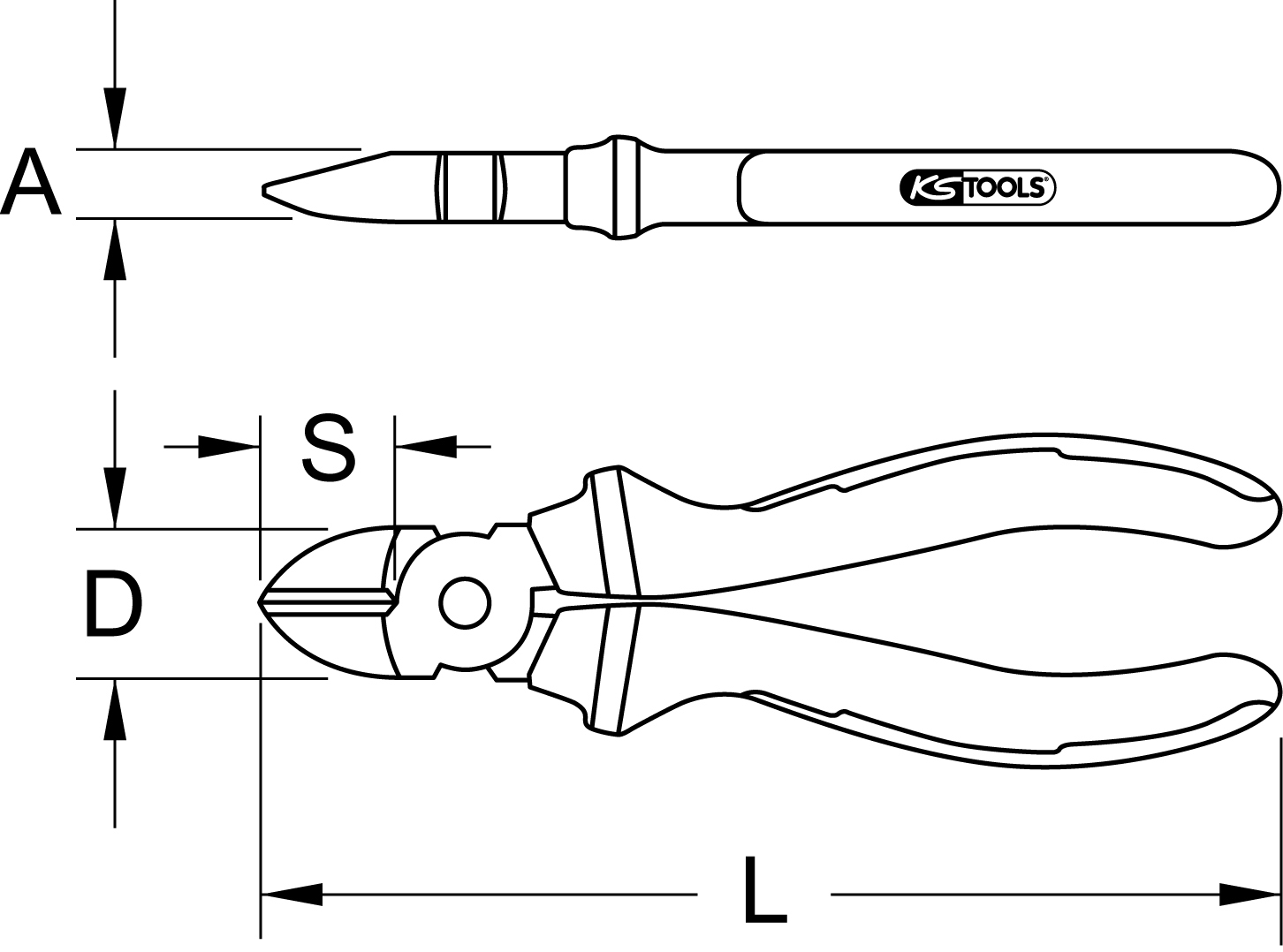 KS Tools ERGOTORQUE VDE Diagonal-Seitenschneider, 160mm