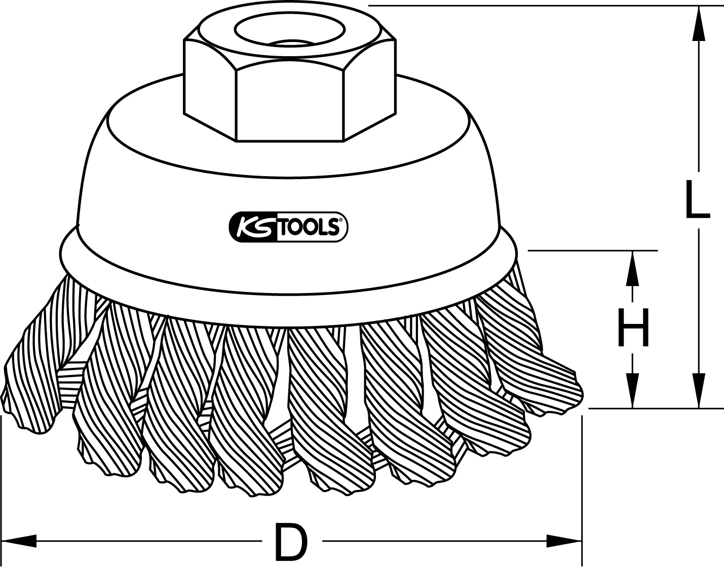 KS Tools Stahldrahttopfbürste 0,5mm