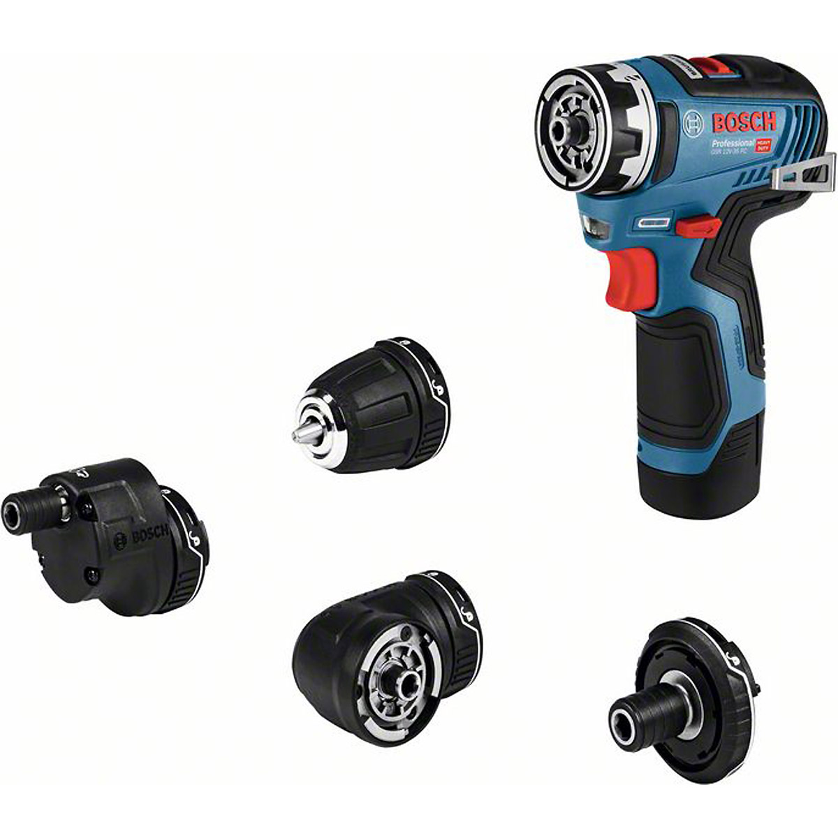Bosch Akku-Bohrschrauber GSR 12V-35 FC in L-Boxx, mit Adapter