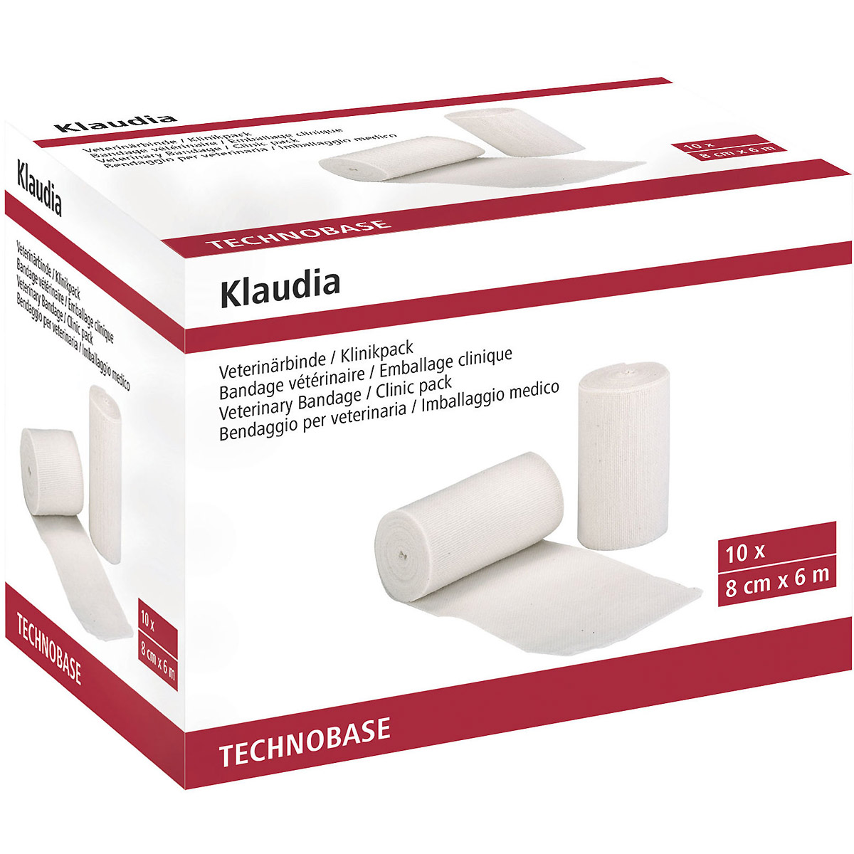 Kerbl Veterinärbinde Klaudia 8cm/6m, 10 Stück in Klinikpack