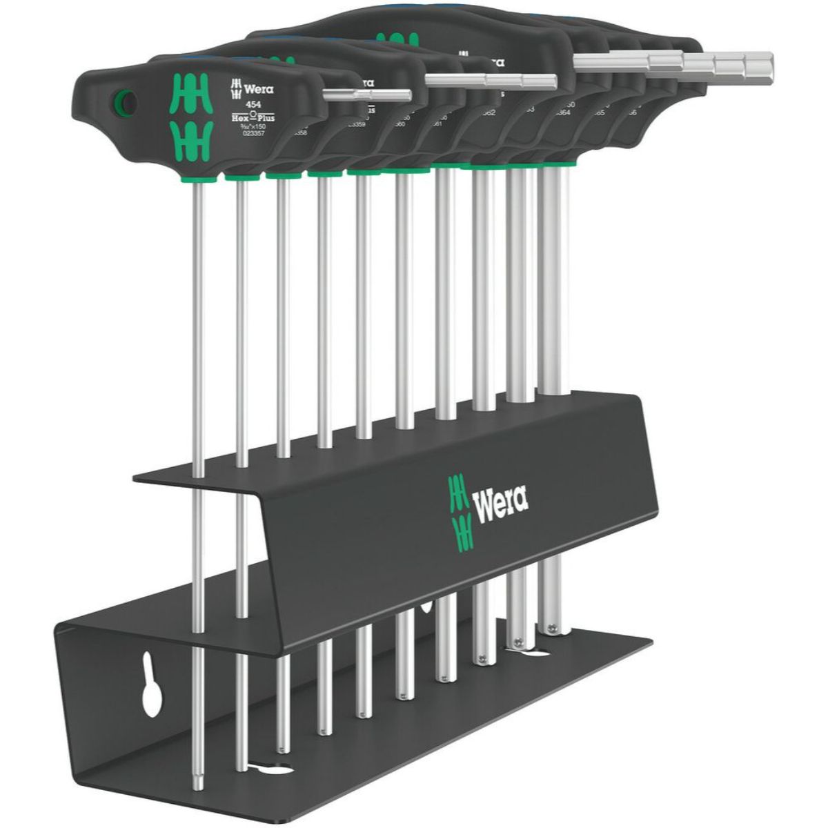 Wera 454/10 HF Set Imperial 1 Schraubendrehersatz Quergriff-Schraubendreher Hex-Plus zöllig, 10-tlg