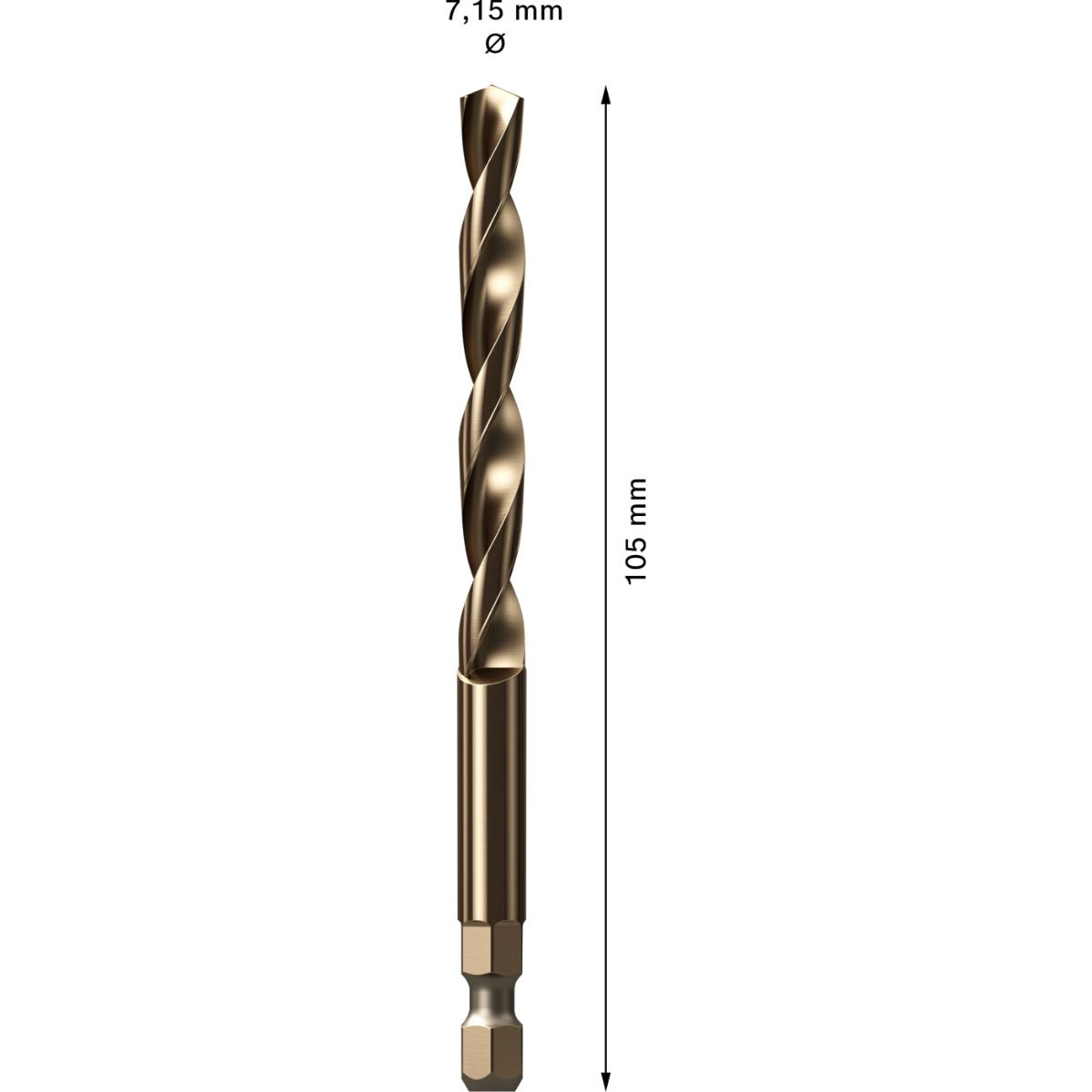 Bosch Zentrierbohrer für EXPERT Power Change Plus, HSS-Co, Ø7.15 x 60 x 105 mm