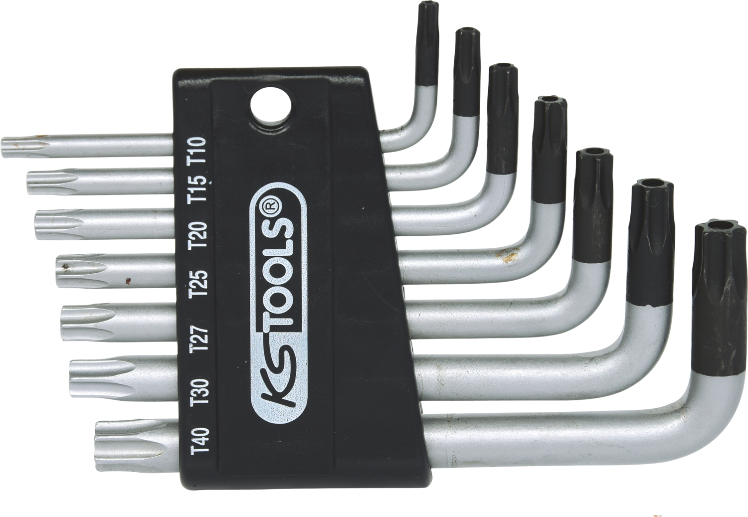 KS Tools Torx-Winkelstiftschlüssel-Satz mit Bohrung, kurz, 7-tlgTB10-TB40