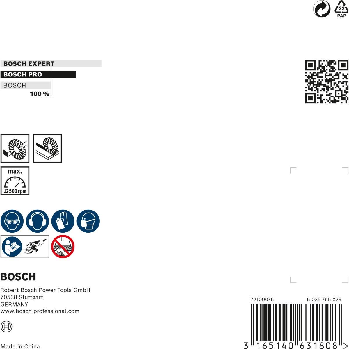 Bosch PRO Scheibenbürste, gewellt, 4500 U/min