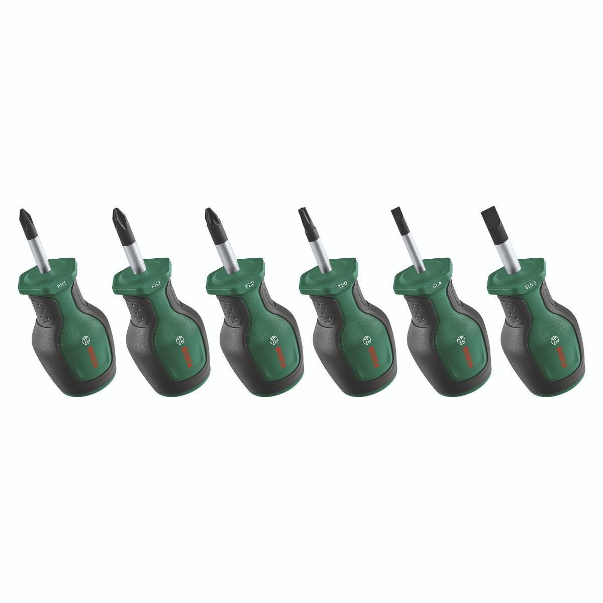Bosch Schraubendreher kurz, 6-teiliges Set