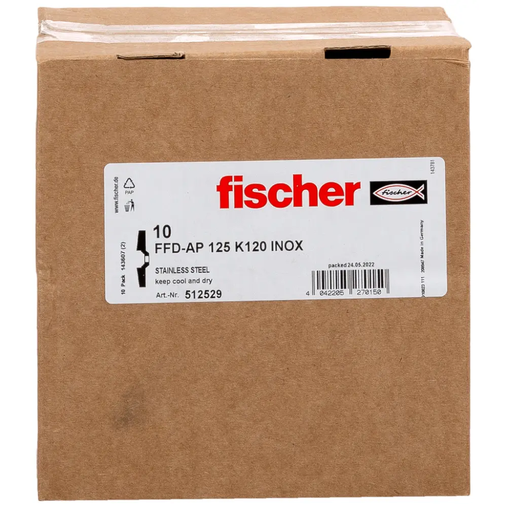Fischer Fächerschleifscheibe AP 125 K120 Inox