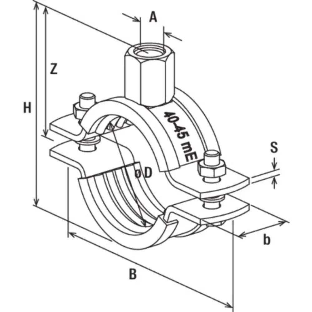 Fischer Massivrohrschelle FRSM 348-356 M16 galvanisch verzinkt