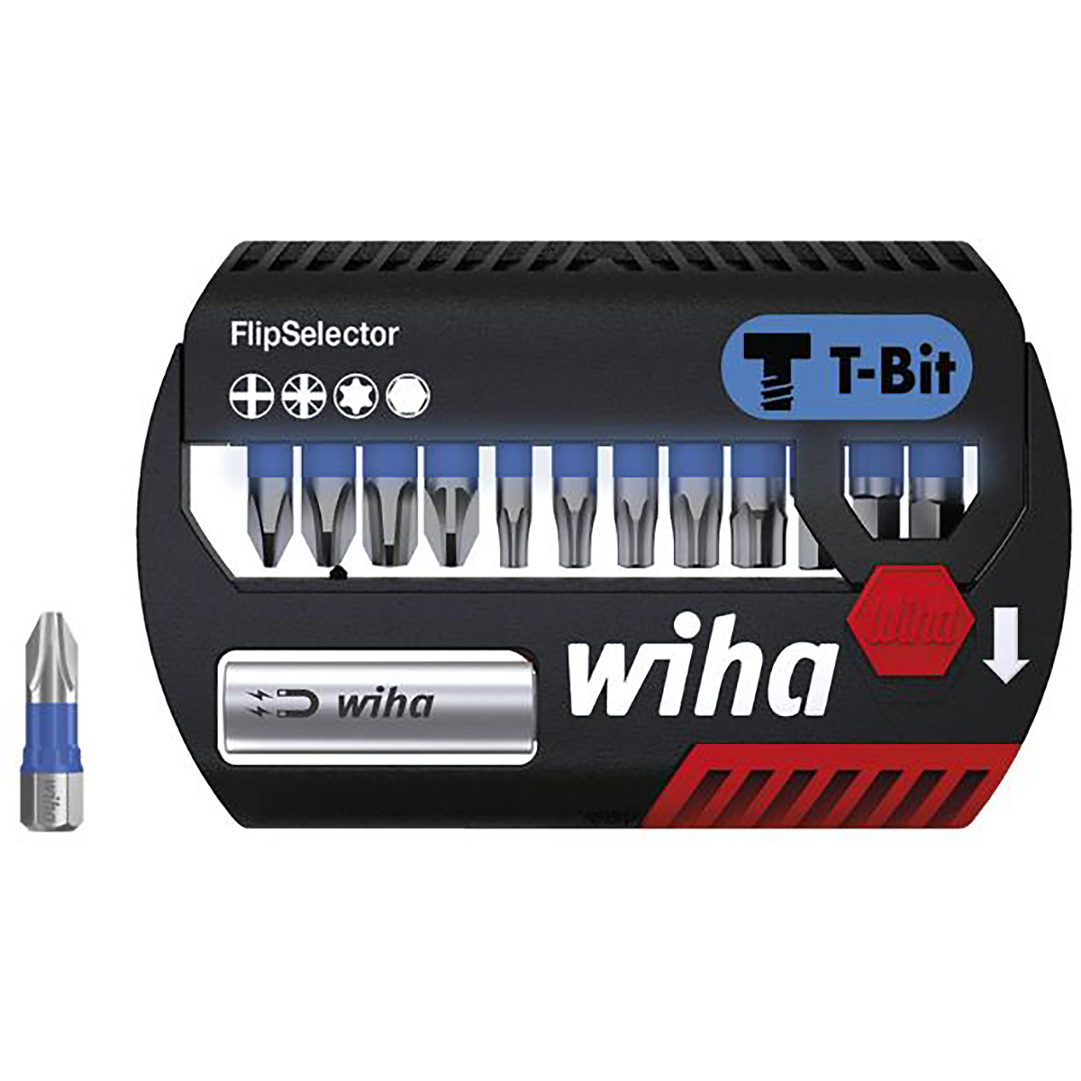 Wiha Bit Set FlipSelector T-Bit 25 mm gemischt 13-teilges Set 1/4 zoll C6,3
