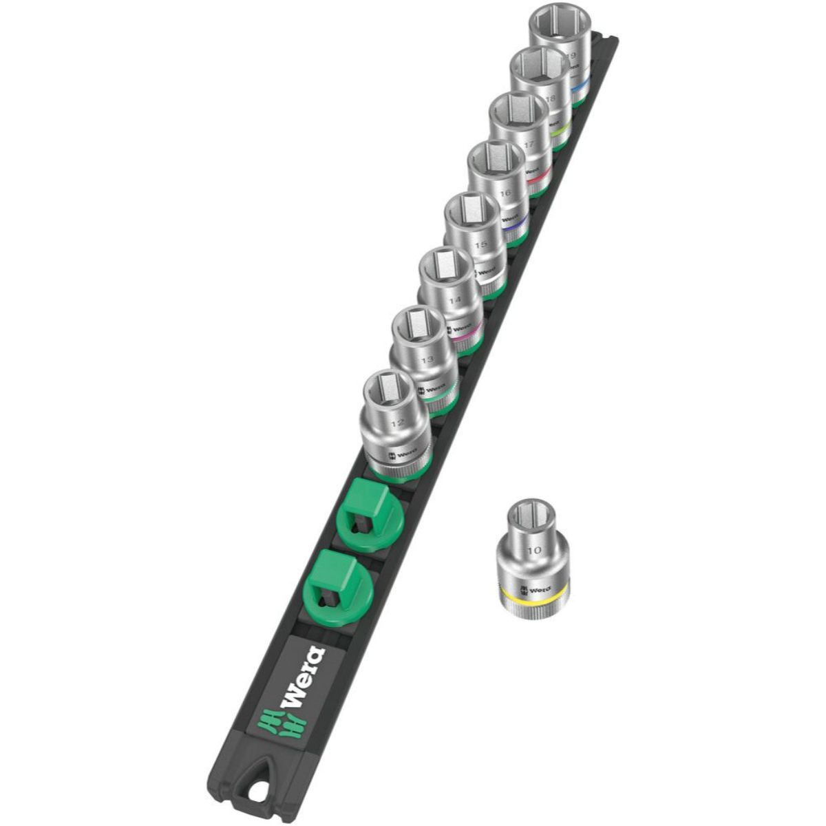 Wera Nuss-Magnetleiste C 4 Zyklop Steckschlüsseleinsatz-Satz, 1/2"-Antrieb, 9-teilig