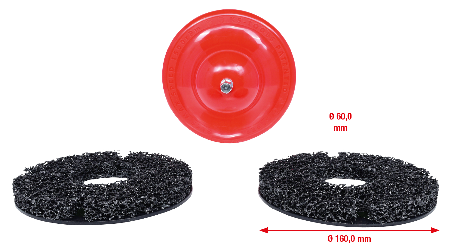 KS Tools Radnabenschleifer-Satz Ø 160 mm, Innen-Ø 60 mm, 4-tlg