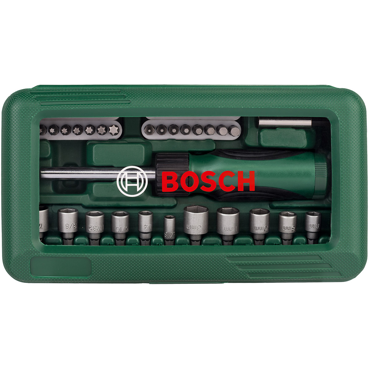 Bosch Schraubendreher-Set, 46-teilig, mit Bit Garage im Handgriff