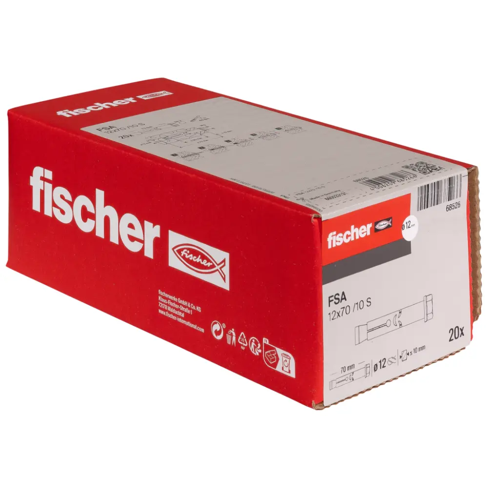 Fischer Hülsenanker FSA 12/10 S mit Sechskantkopf