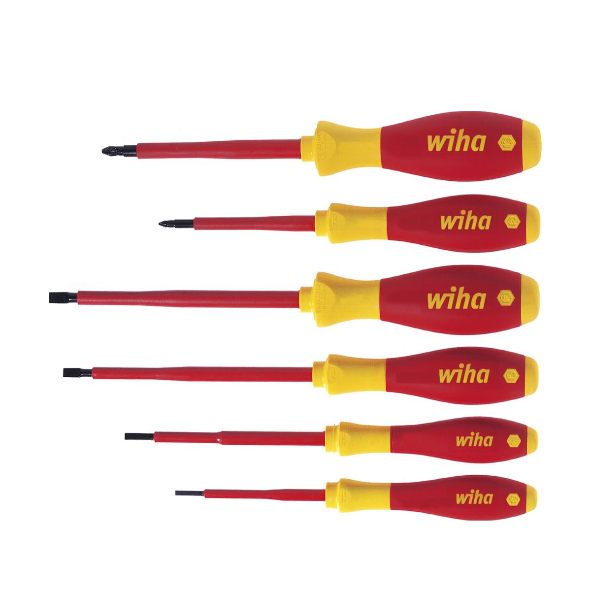 Wiha Schraubendreher Set SoftFinish electric Schlitz, Pozidriv 6-teilges Set