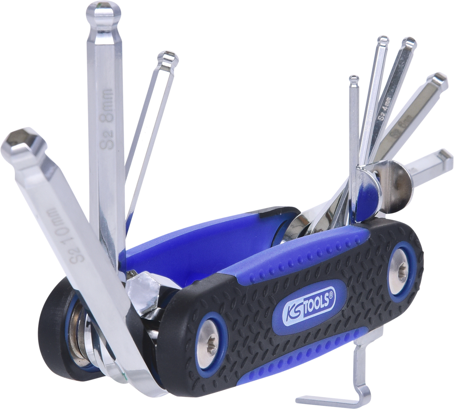 KS Tools Kugelkopf-Innensechskant-Winkelstiftschlüssel-Klapphalter, 8-tlg