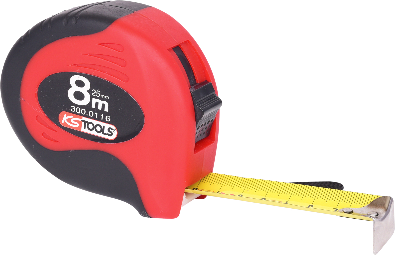 KS Tools Bandmaß mit Feststeller,schwarz-rot