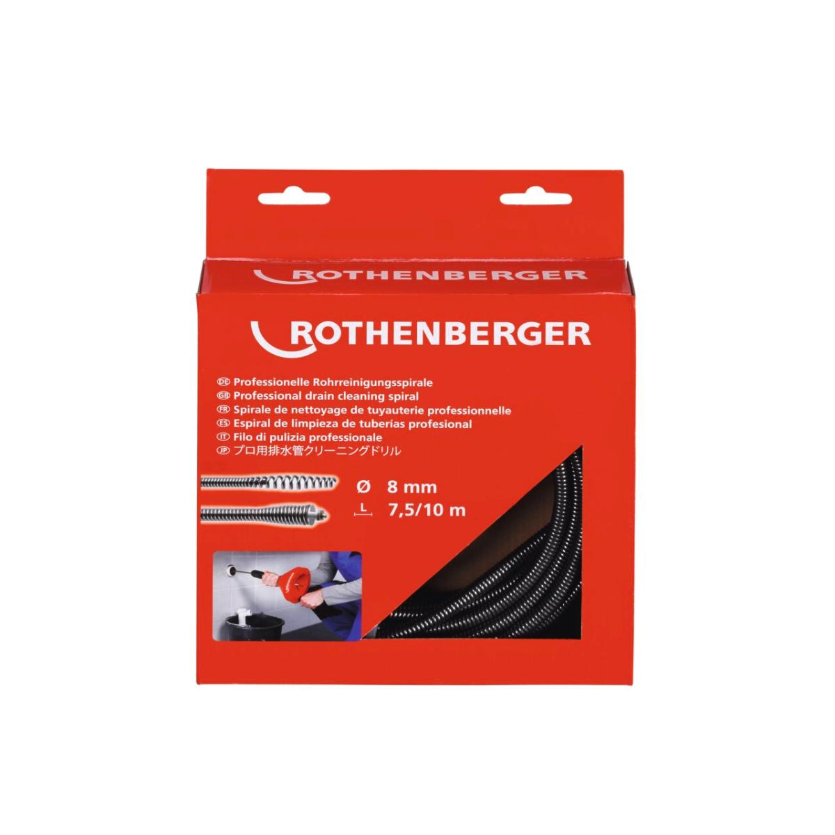Rothenberger Rohrreinigungsspirale 8mm mit Kupplung + Seele