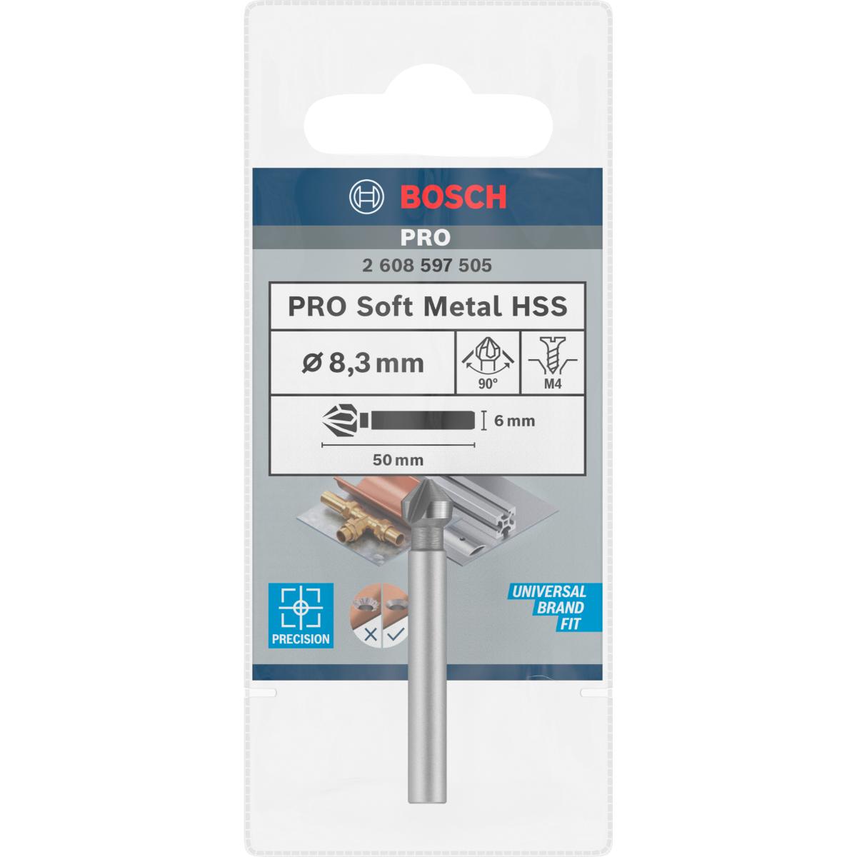 Bosch PRO Kegelsenker mit zylindrischem Schaft