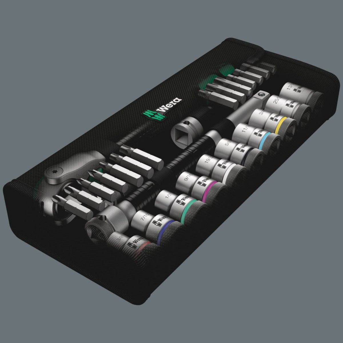 Wera 8100 SC 9 Zyklop Speed-Knarrensatz, 1/2"-Antrieb, zöllig, 28-teilig