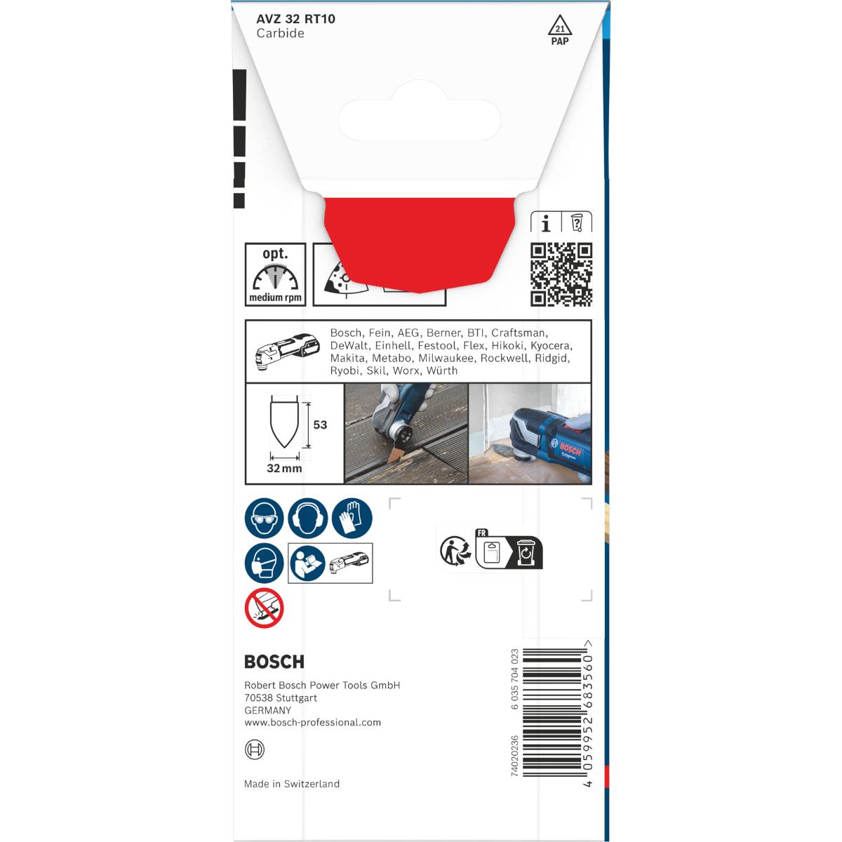 Bosch EXPERT AVZ 32 RT10 Schleiffinger, 32 x 53 mm