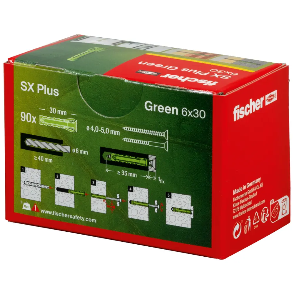 Fischer Spreizdübel SX Plus Green 6x30