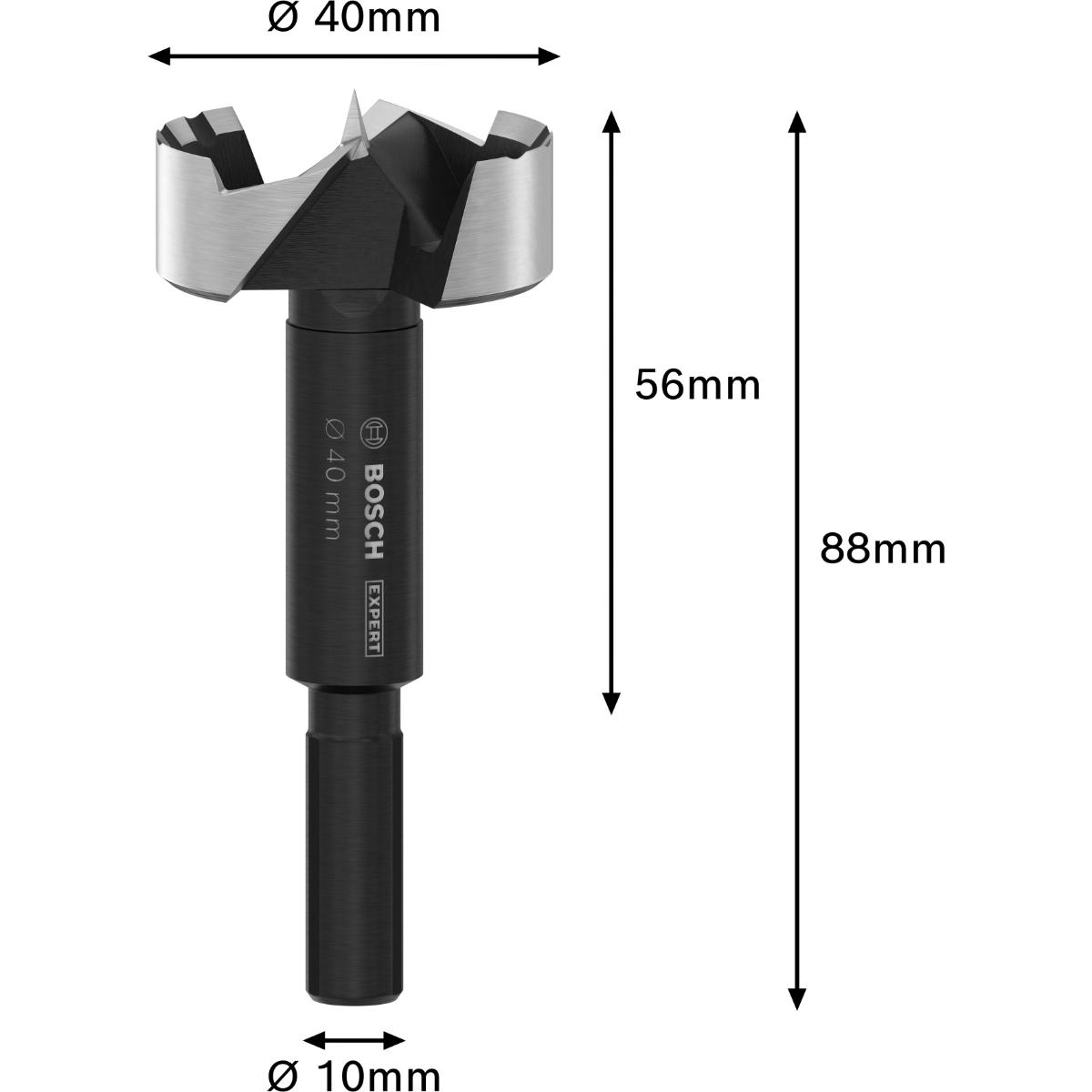 Bosch EXPERT Wood Forstnerbohrer, 40 mm, D10 mm