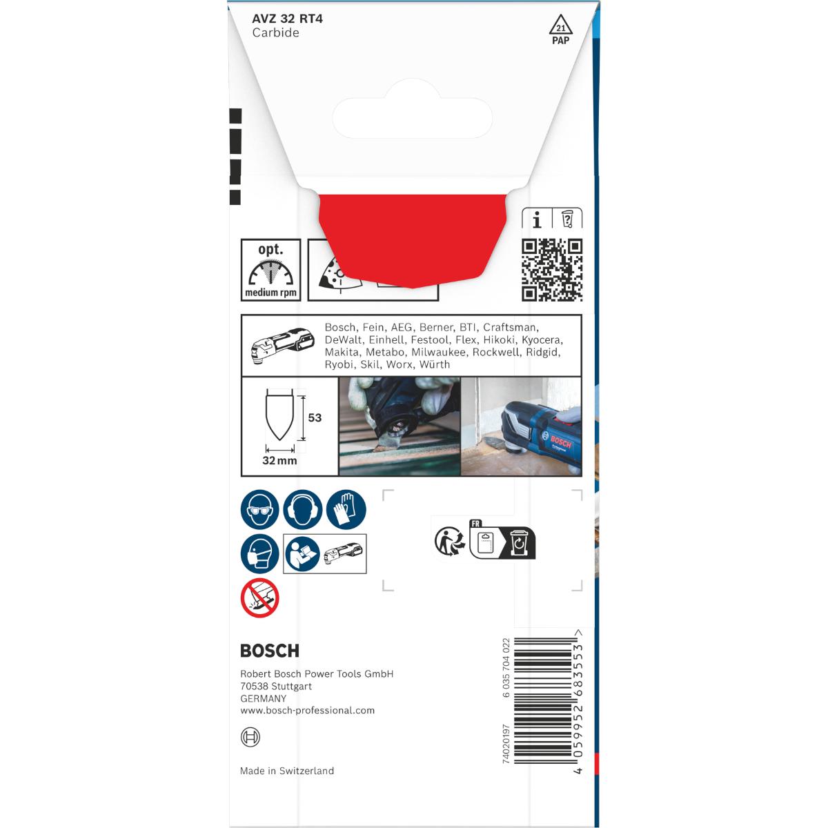 Bosch EXPERT AVZ 32 RT4 Schleiffinger, 32 x 53 mm