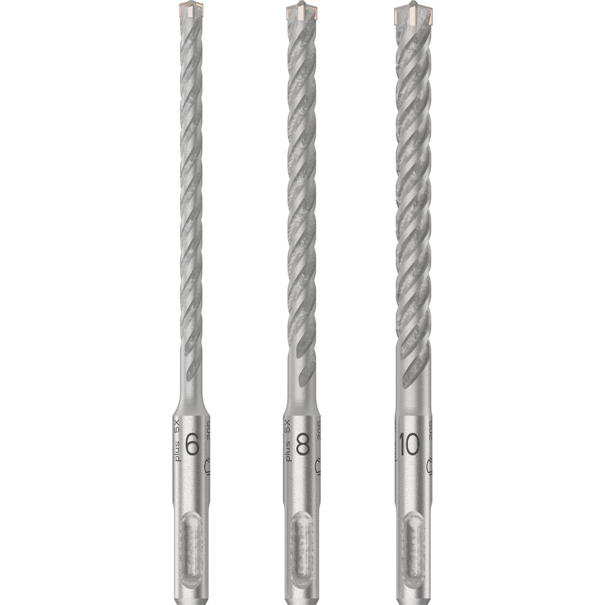 Bosch PRO SDS plus-5X Hammerbohrer 6/8/10 mm, 5-teiliges Set