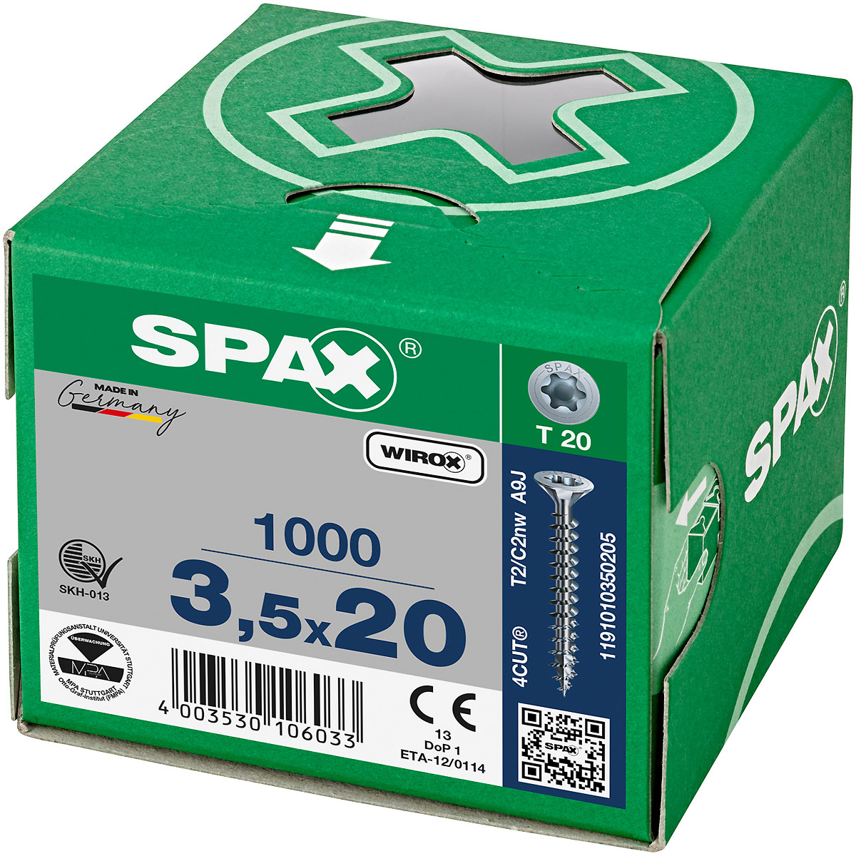 SPAX Senkmultikopf Bremsrippen T-Star Plus T20 Vollgewinde WIROX, 1000 Stück