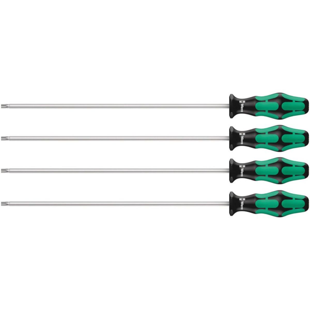 Wera 367/4 TORX HF Kraftform Plus Schraubendrehersatz + Haltefunktion + 300 mm langen Klingen, 4-tlg