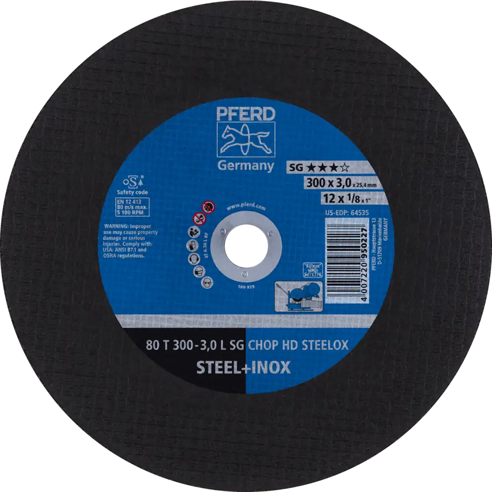 PFERD TOOLS Trennscheibe T Leistungslinie SG CHOP HD STEELOX für Stahl/Edelstahl