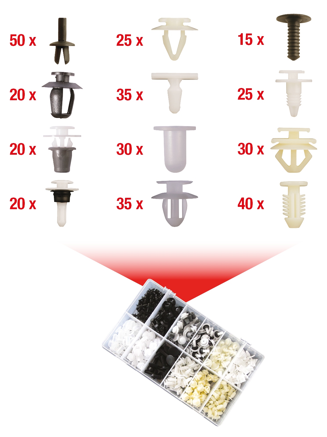 KS Tools Befestigungs-Clip-Satz Citroën-Peugeot, 345-tlg