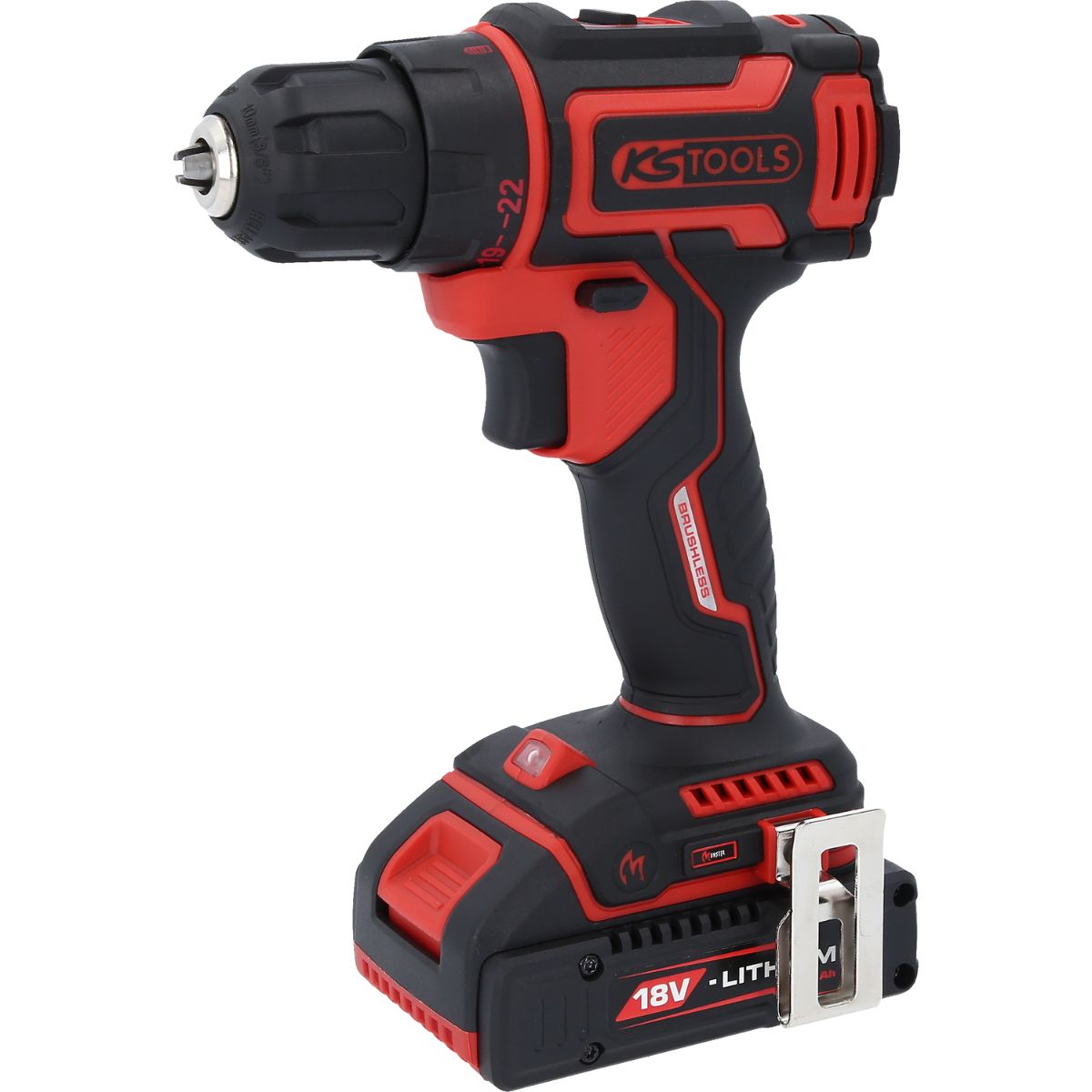 KS Tools eMONSTER Brushless-Akku-Bohr-Schrauber-Satz, 4-tlg