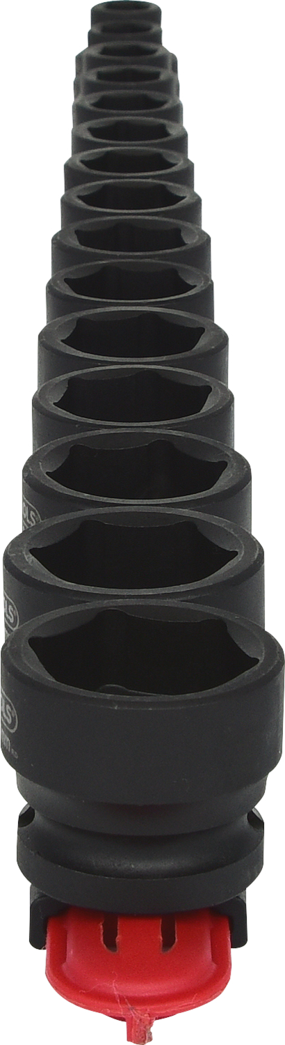 KS Tools 1/2" Sechskant-Kraft-Stecknuss-Satz, extra kurz, 15-tlg
