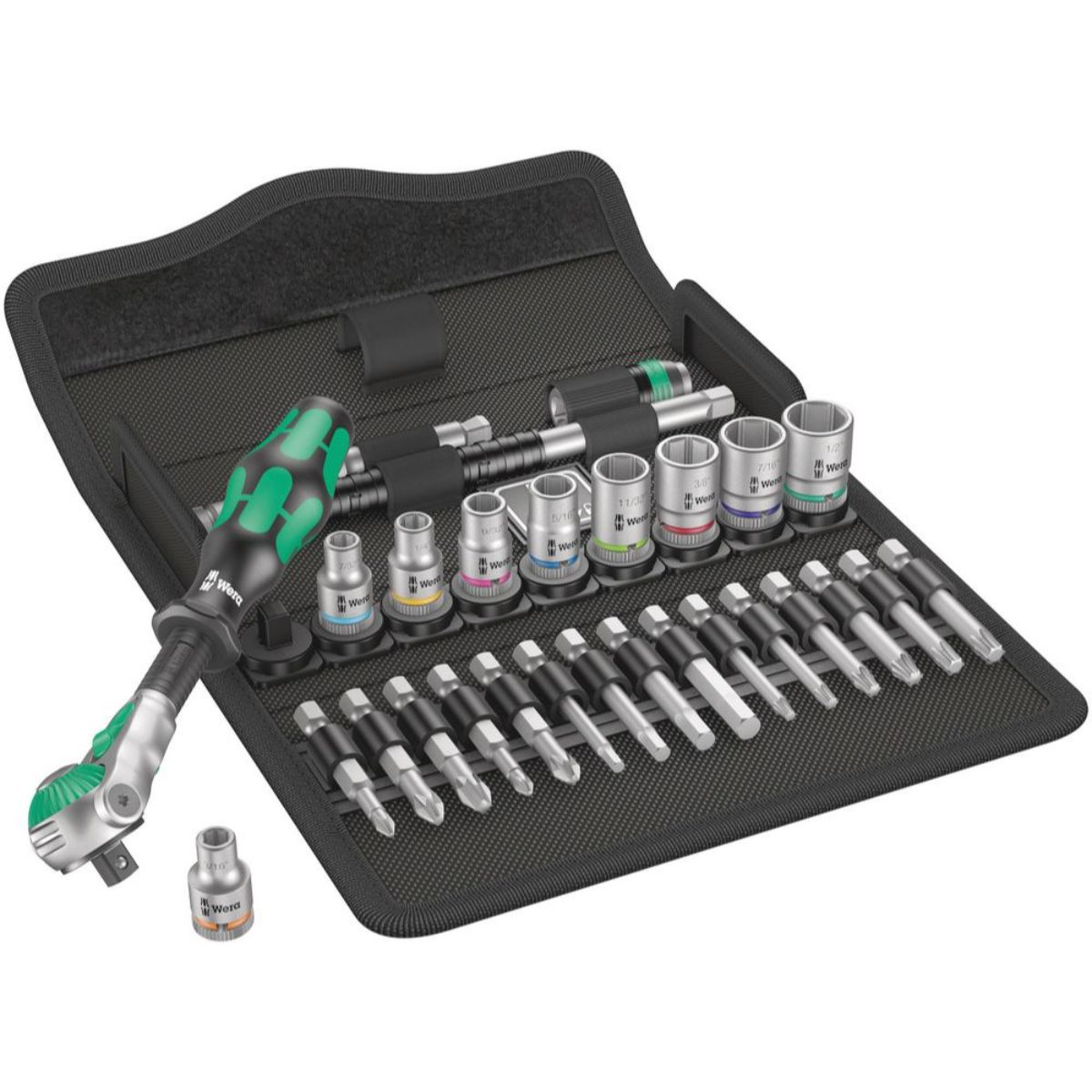 Wera 8100 SA 9 Zyklop Speed-Knarrensatz, 1/4"-Antrieb, zöllig, 28-teilig