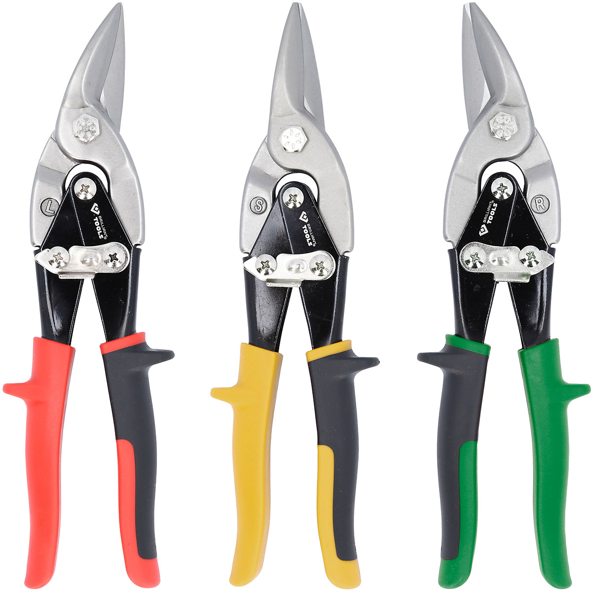 Brilliant Tools Hebel-Blechdurchgangsscheren-Satz, 3-tlg