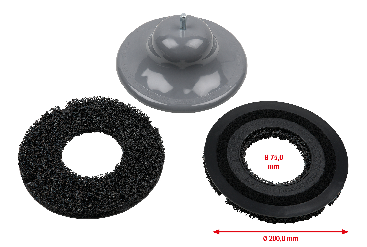 KS Tools Radnabenschleifer-Satz Ø 200 mm, Innen-Ø 85 mm, 3-tlg