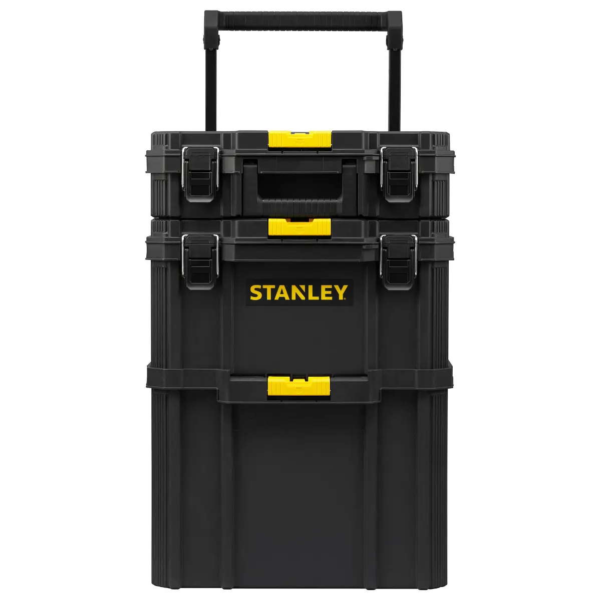STANLEY Quiklink 3-teiliger Rolling Workshop mit gummierten 7" Rädern, Gesamtkapazität 45kg (80l)